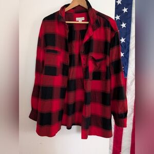 Ava & Viv Red and Black Plaid Men's Shirt